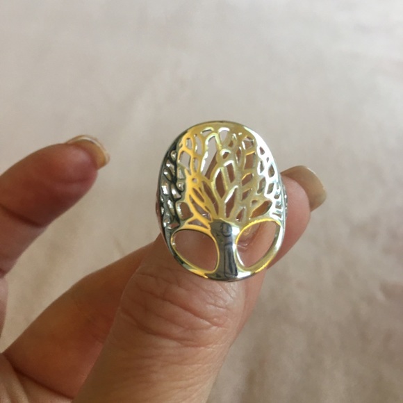 BNIB Tree Of Life.925 Stamped Silver Ring 8 - Picture 2 of 7